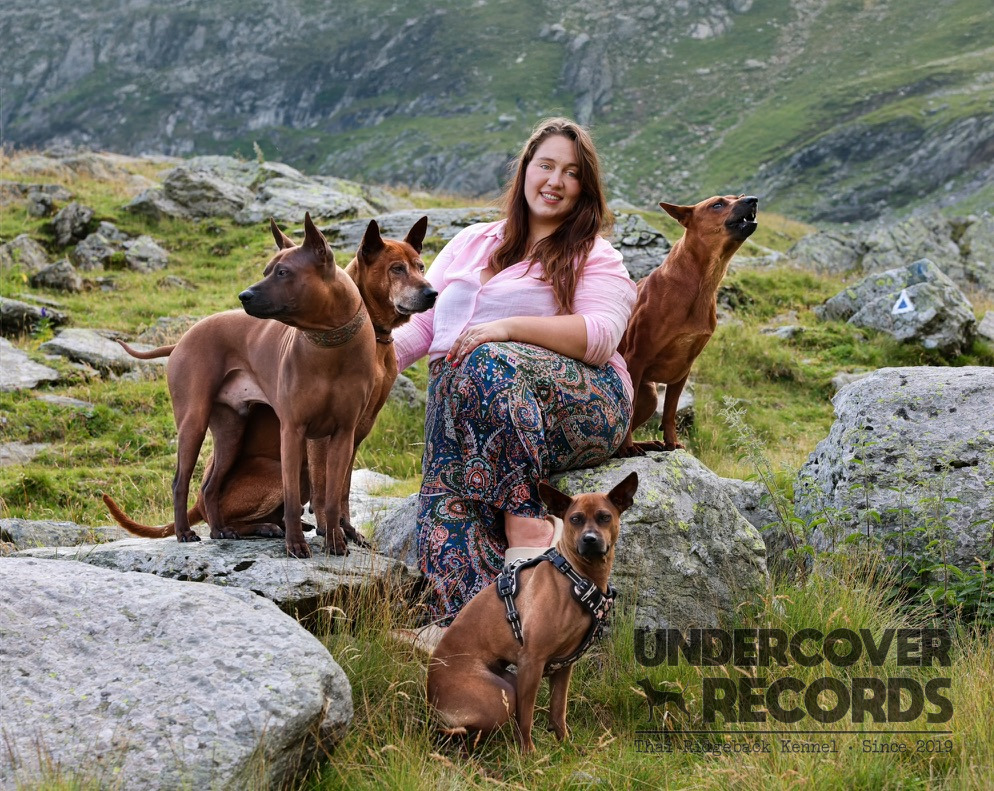 Leonie with Thai Ridgebacks in the Transfăgărășan mountains